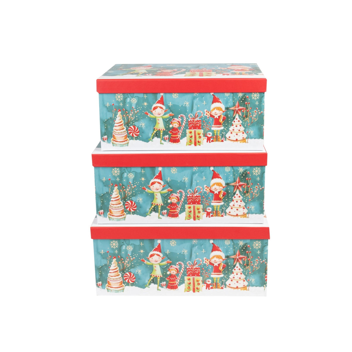 10-teiliges Geschenkboxen-Set Weihnachten – Rechteckig