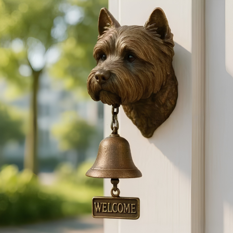 DogDoorbell – Rustikale Hundefigur-Türklingel im Vintage-Stil
