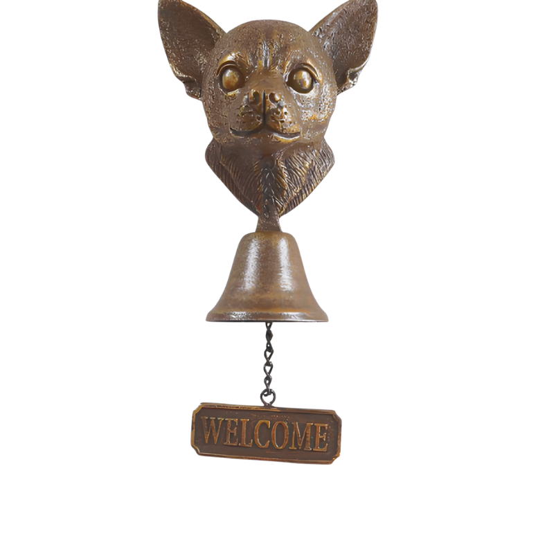 DogDoorbell – Rustikale Hundefigur-Türklingel im Vintage-Stil
