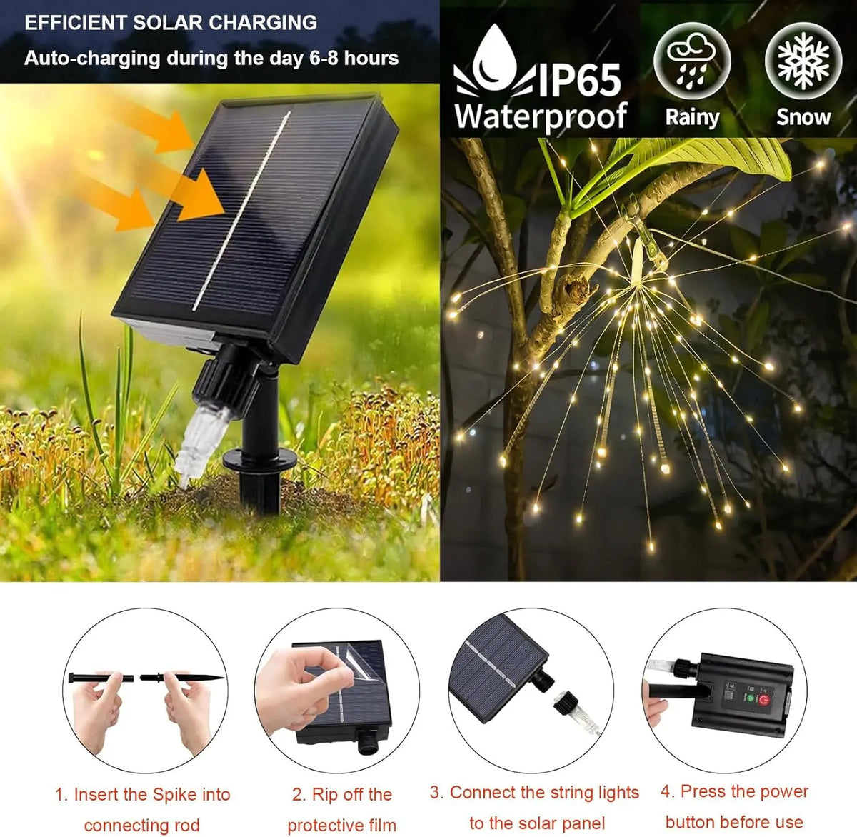 FireworkLamp Solarpanel Bequemlichkeit