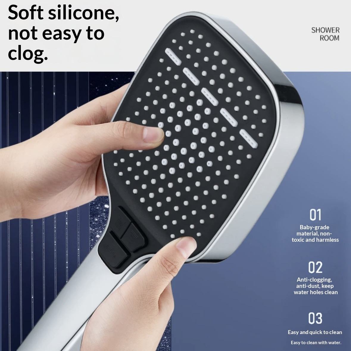 AquaShower – Hochdruck-Handbrausekopf