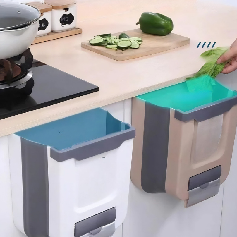 TrashHolder – Faltbarer Mülleimer-Halter für Schranktüren