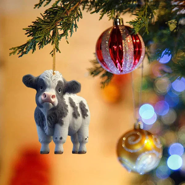 CowDecor Cartoon Kuh Weihnachtsbaum-Anhänger