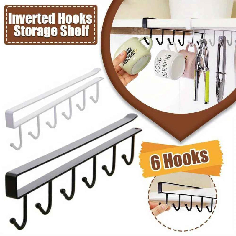 ShelfHooks – Hängeregal mit 6 Haken für Küche und Kleiderschrank, 2er Set