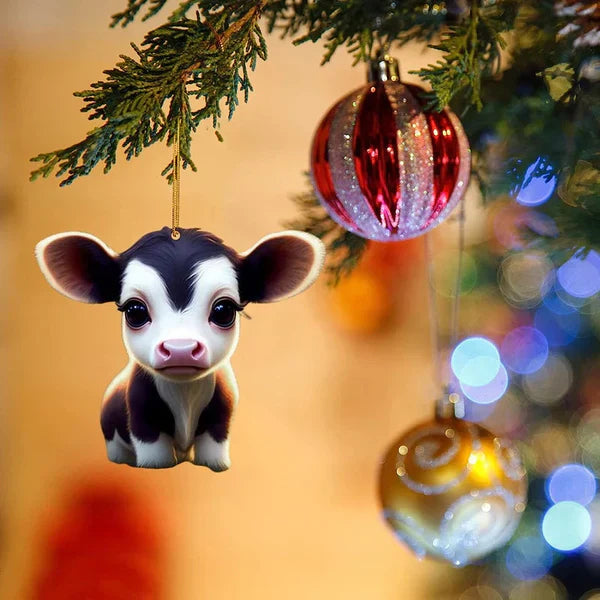 CowDecor Cartoon Kuh Weihnachtsbaum-Anhänger