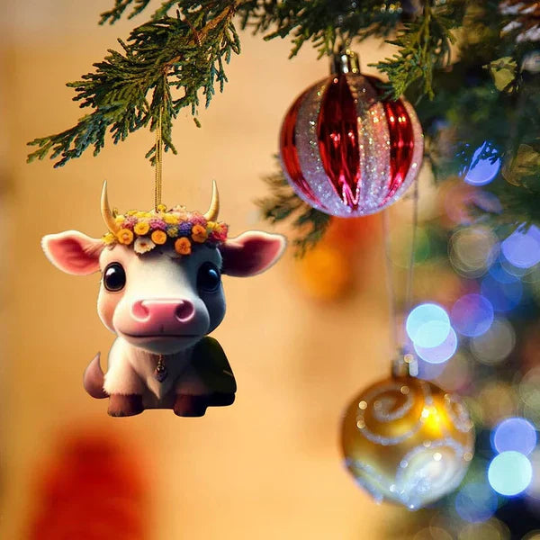 CowDecor Cartoon Kuh Weihnachtsbaum-Anhänger