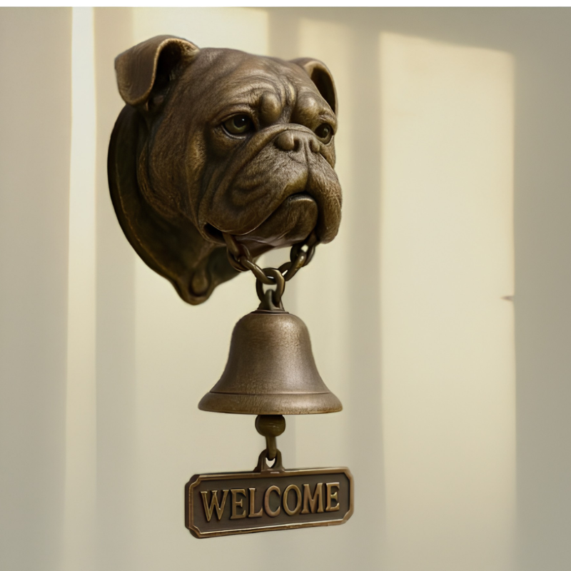 DogDoorbell – Rustikale Hundefigur-Türklingel im Vintage-Stil