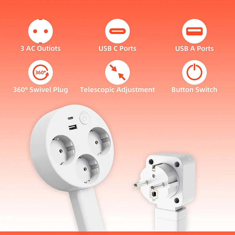 PowerHub Steckdosenleiste robustes Gehäuse aus ABS