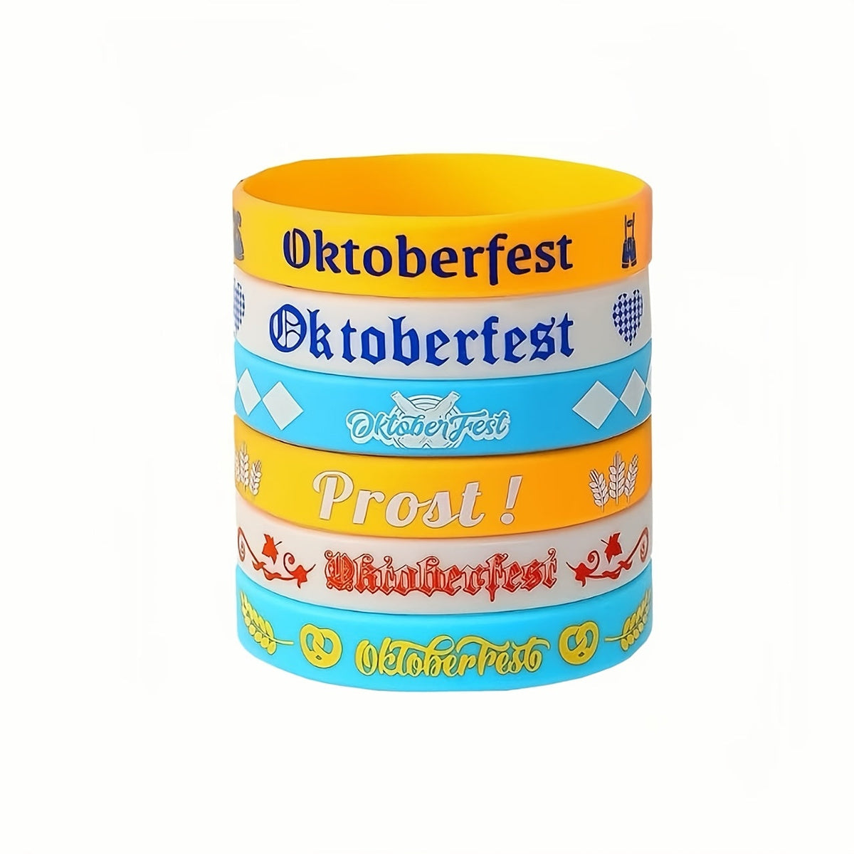 Oktoberfest Silikon Armbänder, Party Accessoire 24er-Set