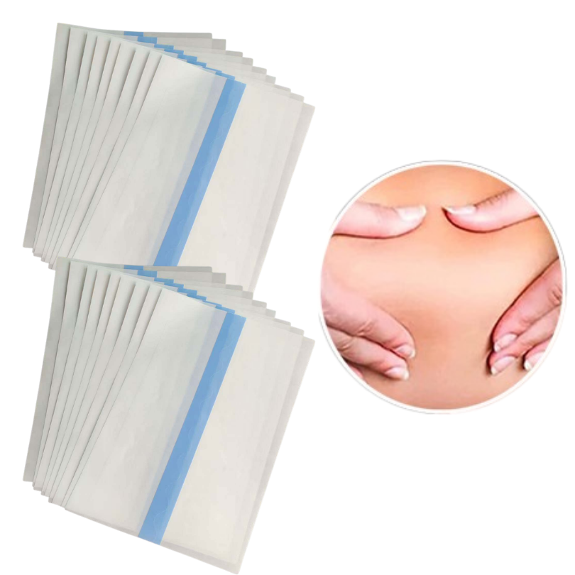 TighteningPatch Hautstraffungs-Pads gestapelt mit Anwendungsbeispiel