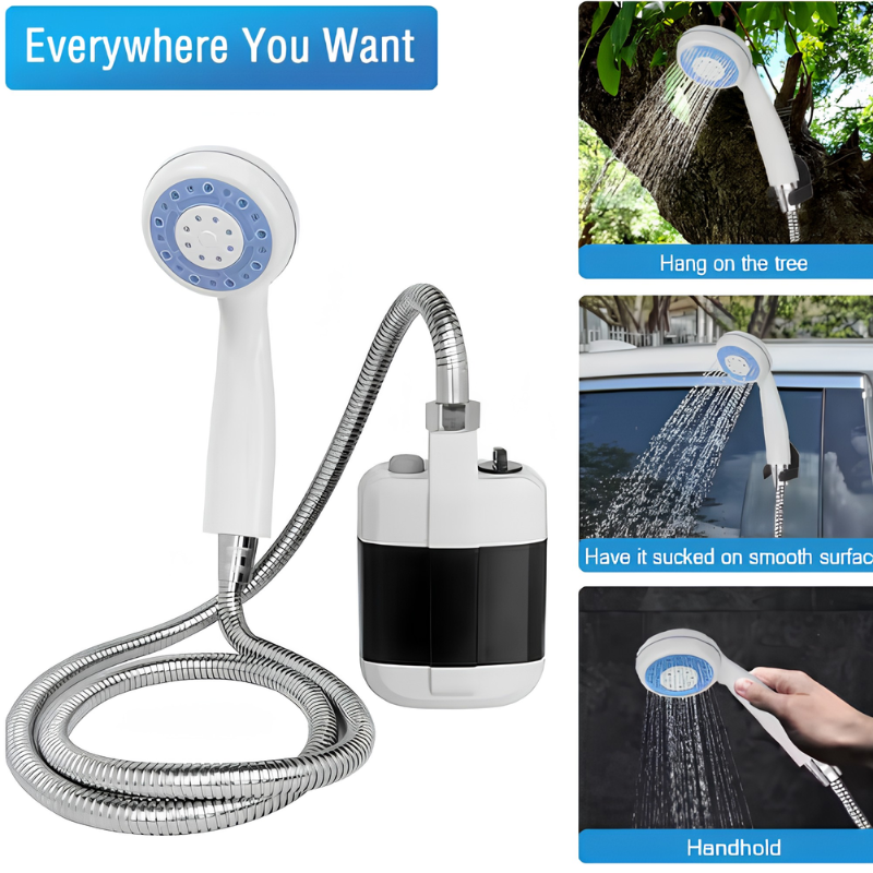 PortableShower im Einsatz – tragbare Handdusche unterwegs