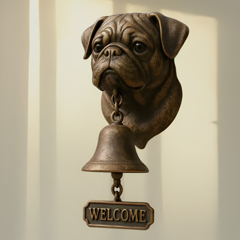 DogDoorbell – Rustikale Hundefigur-Türklingel im Vintage-Stil