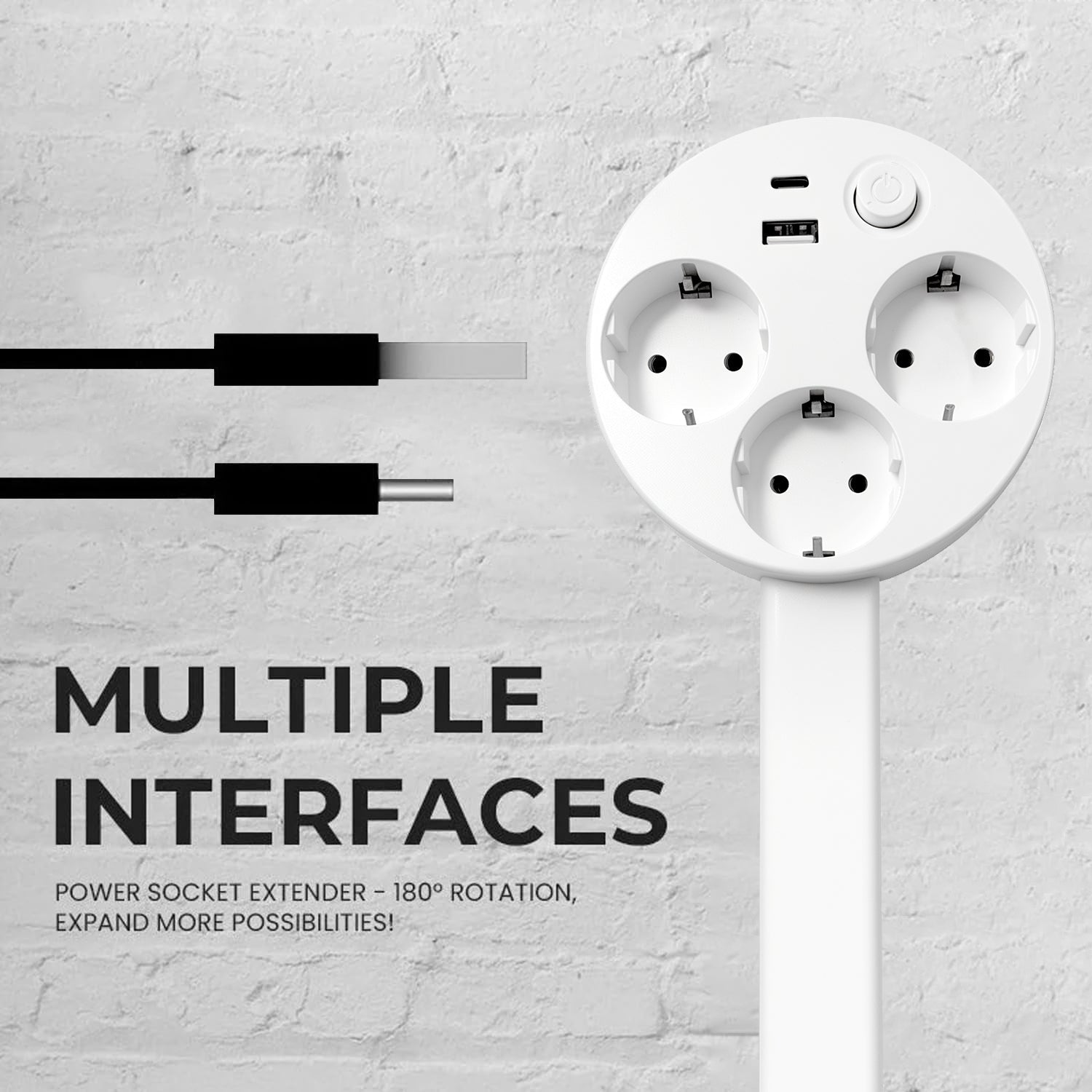 PowerHub Mehrfachsteckdose mit mehreren Steckplätzen und USB-Ports