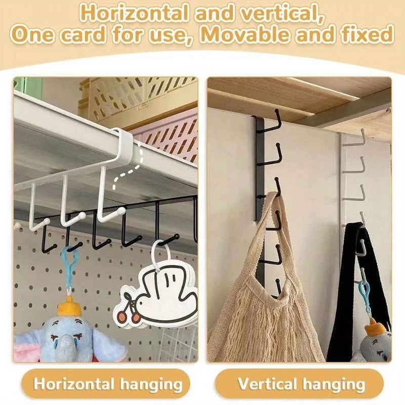 ShelfHooks – Hängeregal mit 6 Haken für Küche und Kleiderschrank, 2er Set