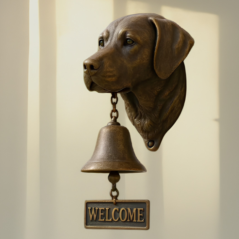 DogDoorbell – Rustikale Hundefigur-Türklingel im Vintage-Stil