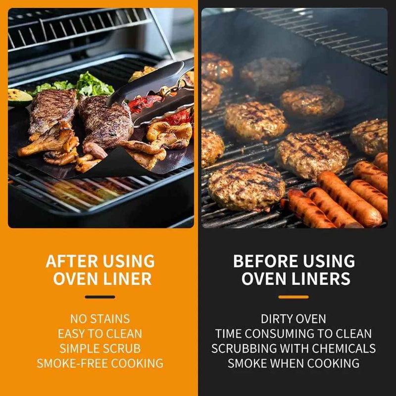 Antihaftbeschichtete Grillmatte auf dem Backblech
