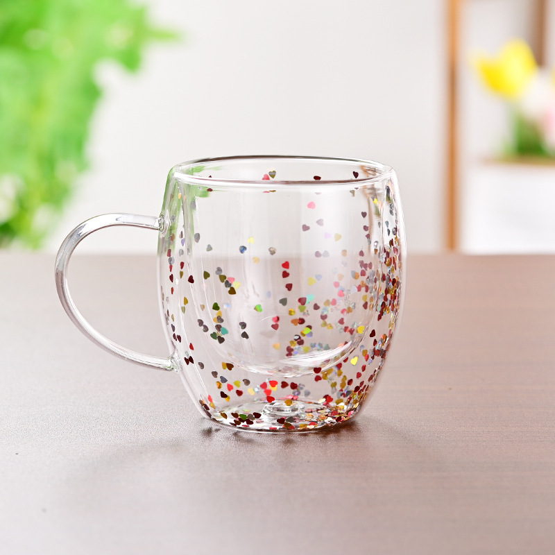 CrystalMug Doppelwandiges Glas, Isolierender Kaffeebecher