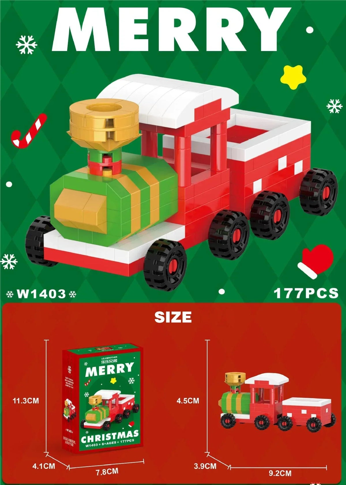 Weihnachts-Mikrobausteine 2er-Set – Bastelspaß für Kinder