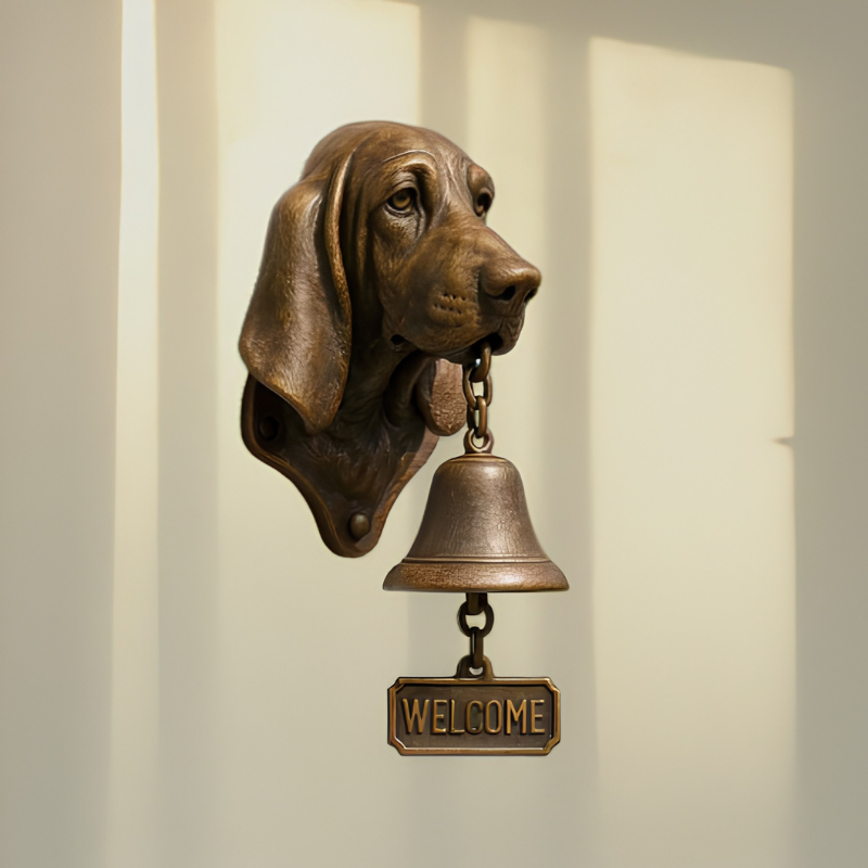 DogDoorbell – Rustikale Hundefigur-Türklingel im Vintage-Stil