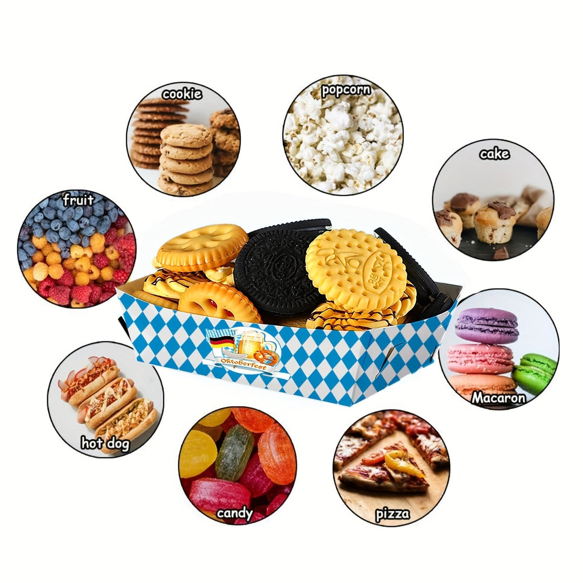 Oktoberfest Snackschalen Papier, Rautenmuster 2x20 Stück