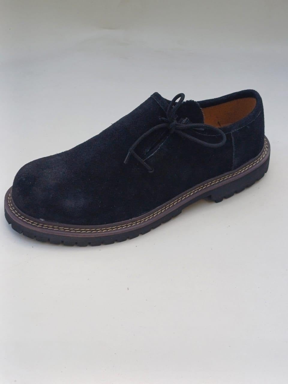 Haferlschuhe Herren Oktoberfest, Trachtenschuhe Wildleder Schwarz
