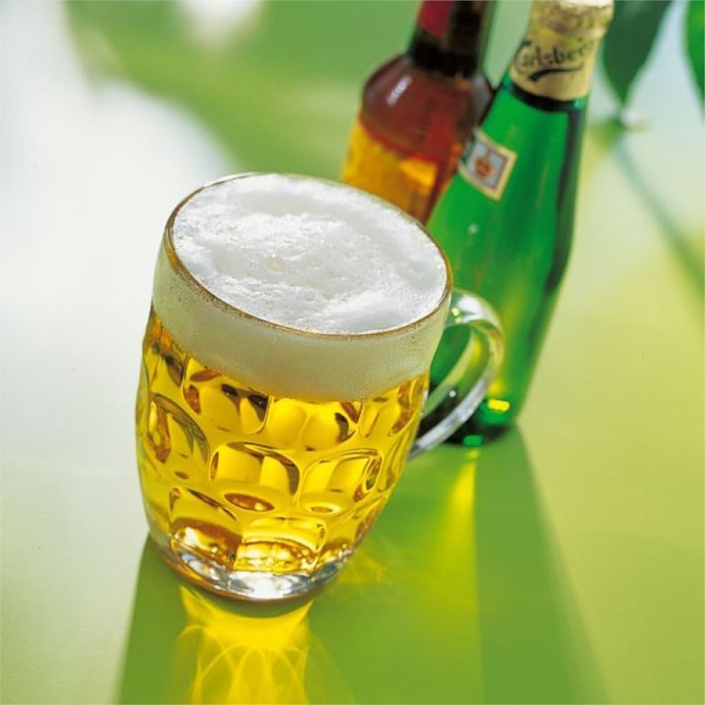 Bierkrug Glas Oktoberfest, Gehärtetes Glas 570ml