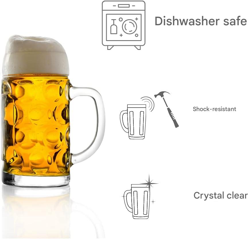 Maßkrug Bierkrug Glas Oktoberfest, Kristallglas 0,5L
