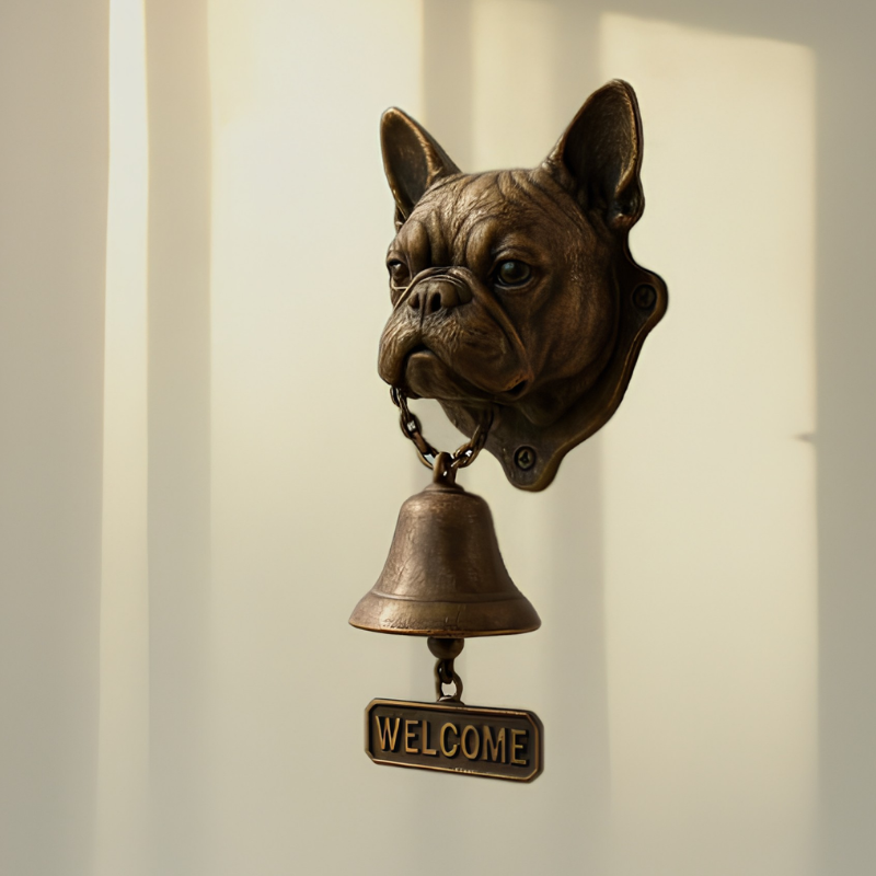 DogDoorbell – Rustikale Hundefigur-Türklingel im Vintage-Stil