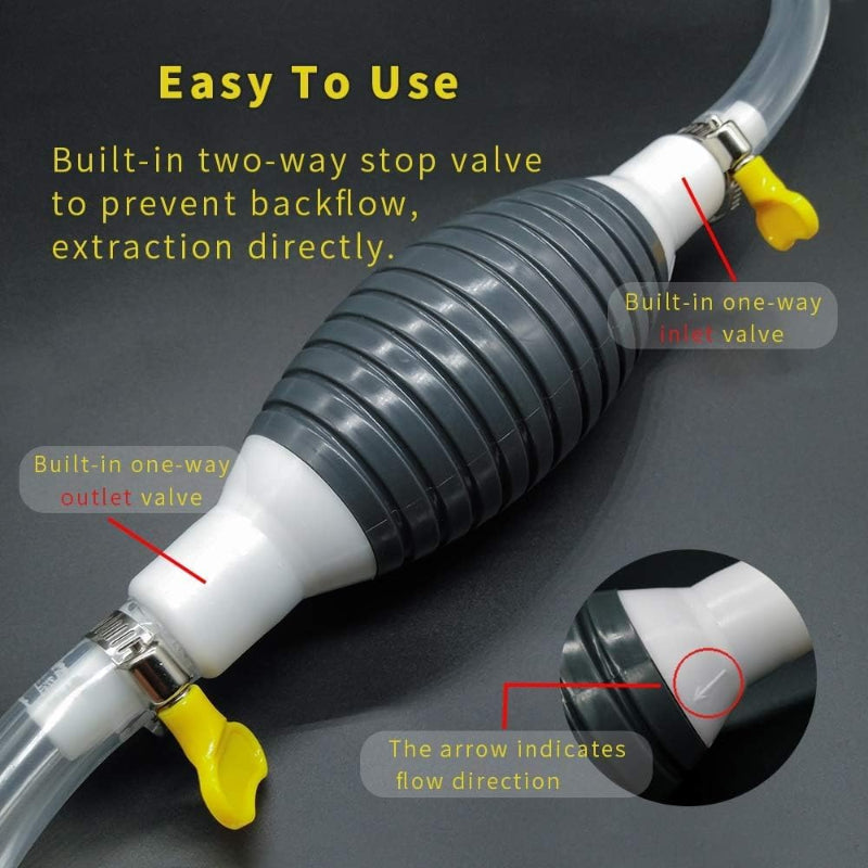 TransferPump – Manuelle Siphon-Kraftstoffpumpe mit Schlauch, 2er Set