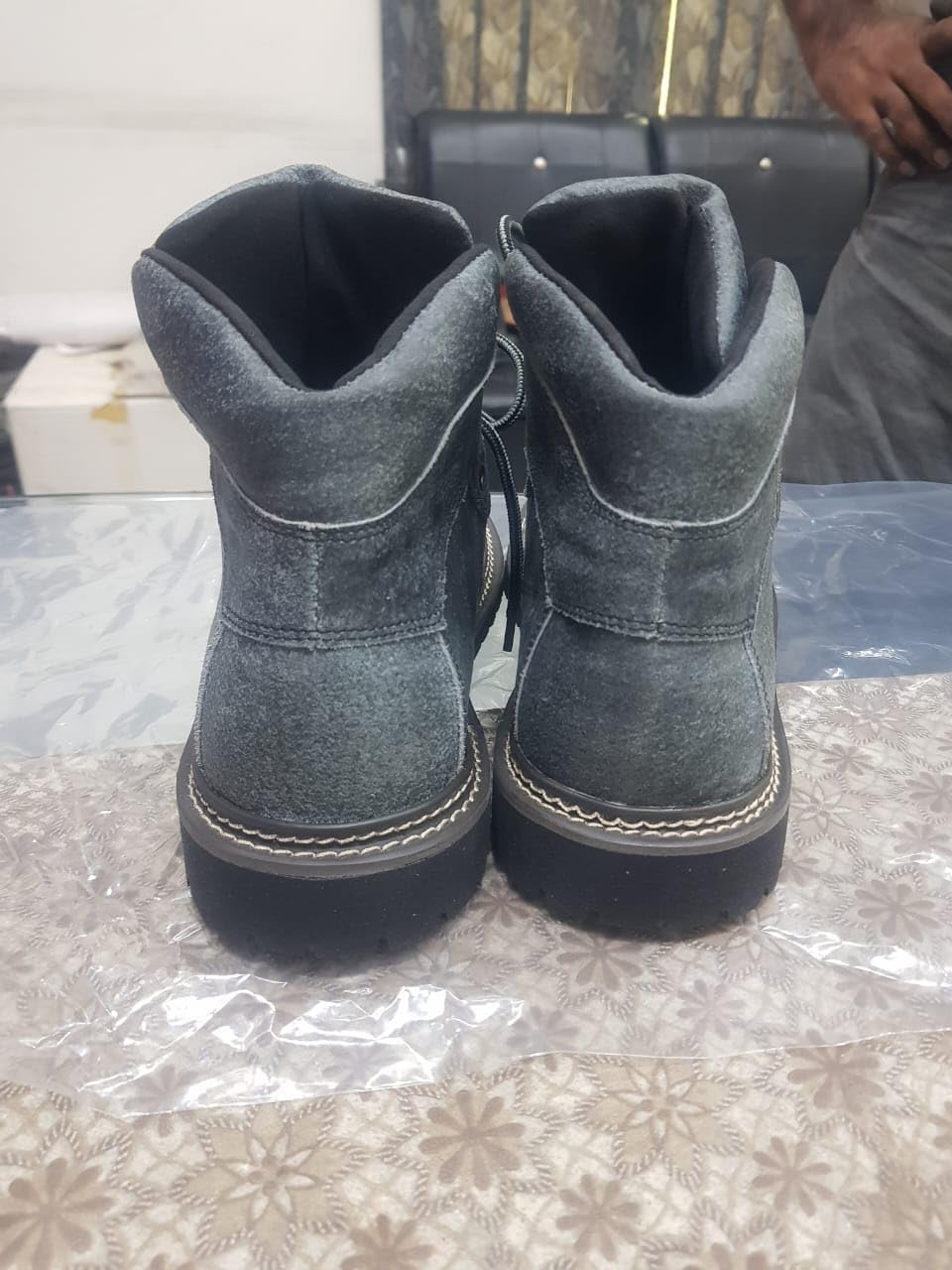 Trachtenschuhe Herren Oktoberfest, Wildleder Haferlschuhe Grau