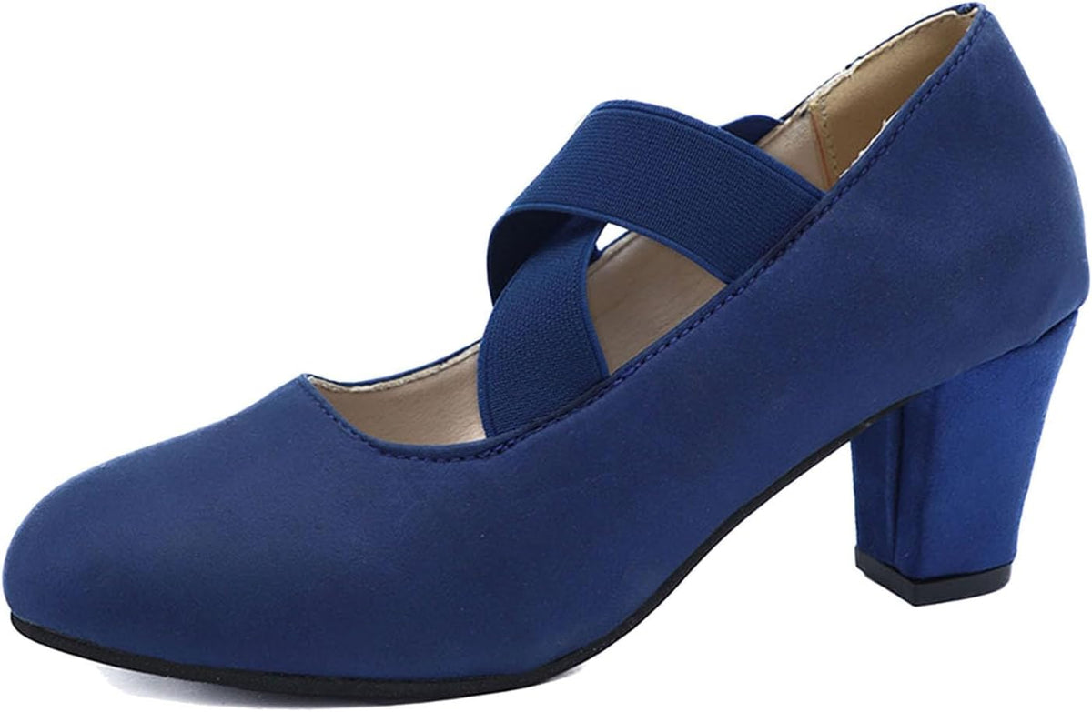 Trachtenschuhe Damen Oktoberfest, Samt Pumps mit Kreuzband