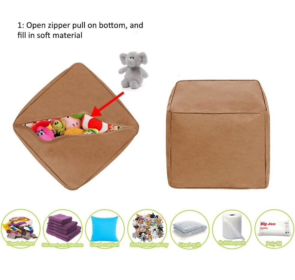 PillowBag – Multifunktionale Aufbewahrungstasche und Sitzpouf