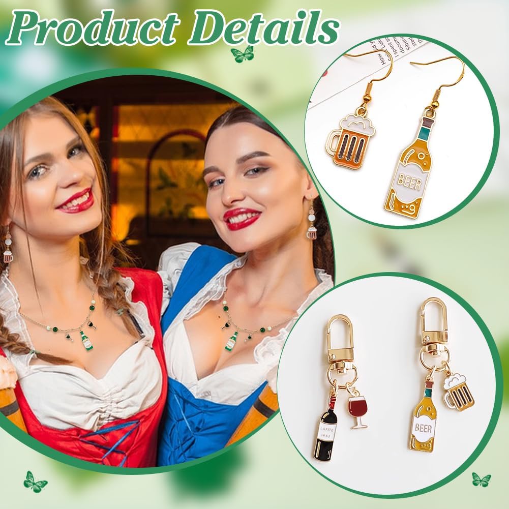 Oktoberfest Charm Anhänger Bier & Wein, DIY-Schmuck 40er-Set