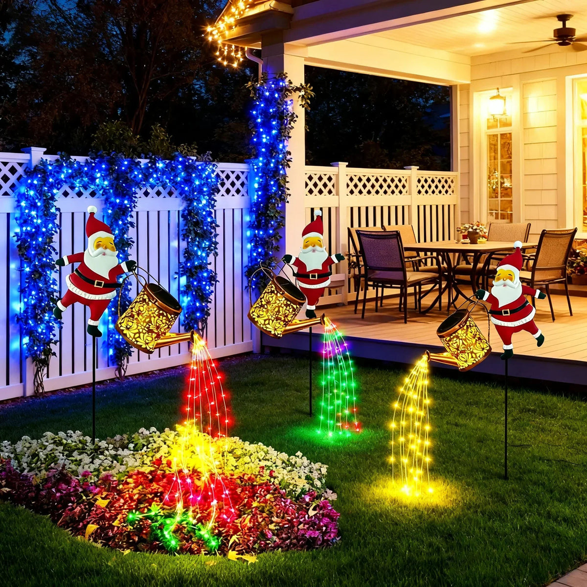 SantaKettle – Solarbetriebene Weihnachtsmann-Gartenleuchte