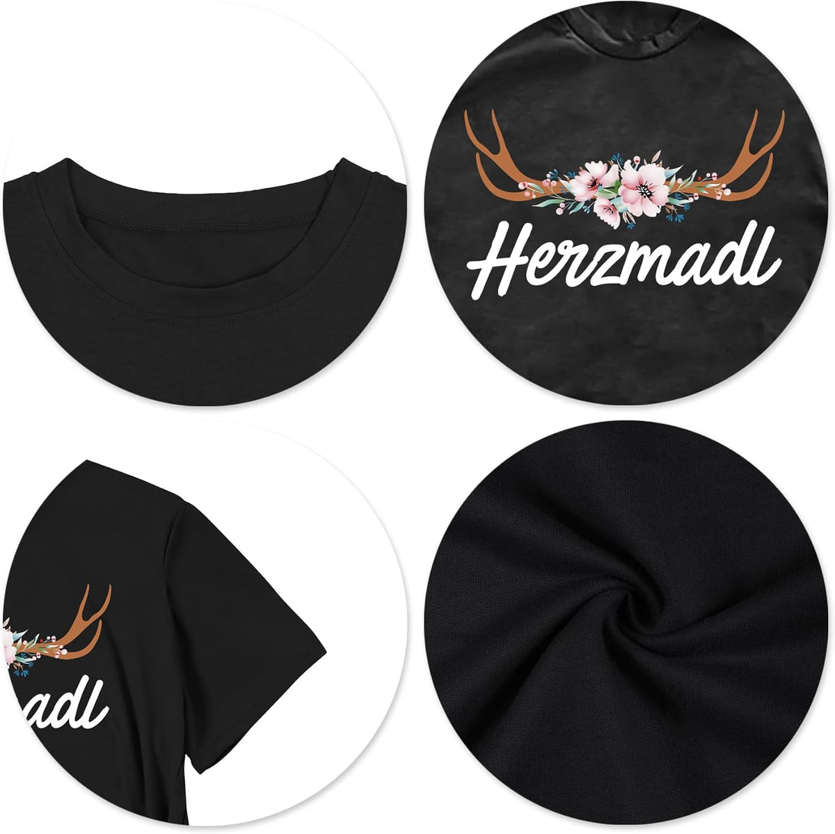 Oktoberfest T-Shirt Damen Kurzarm, Herzmadl Wiesn Shirt