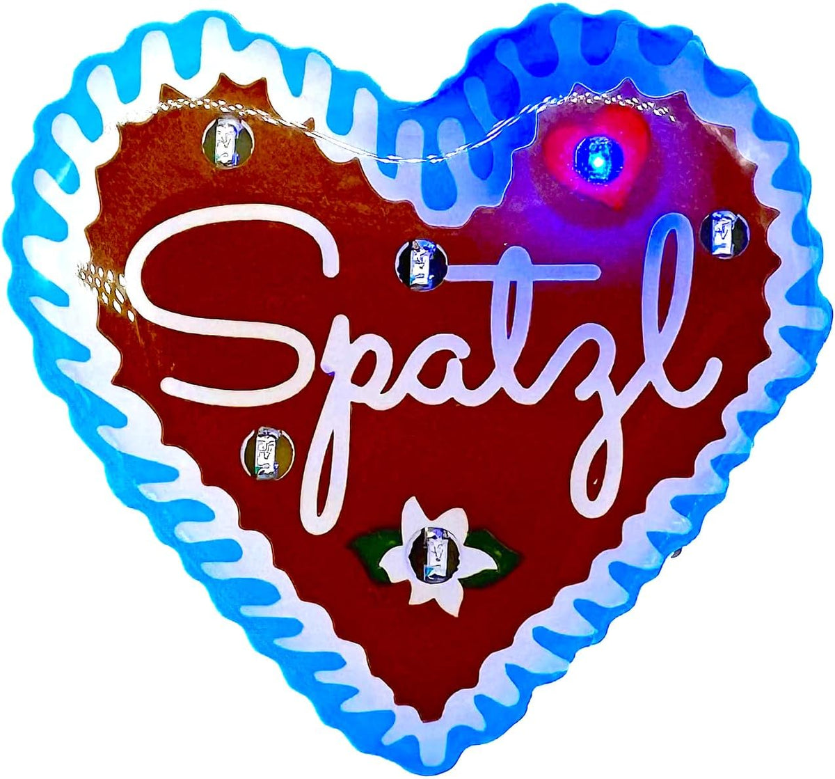 Oktoberfest LED Lebkuchenherz Pins, Spatzl 4er-Set