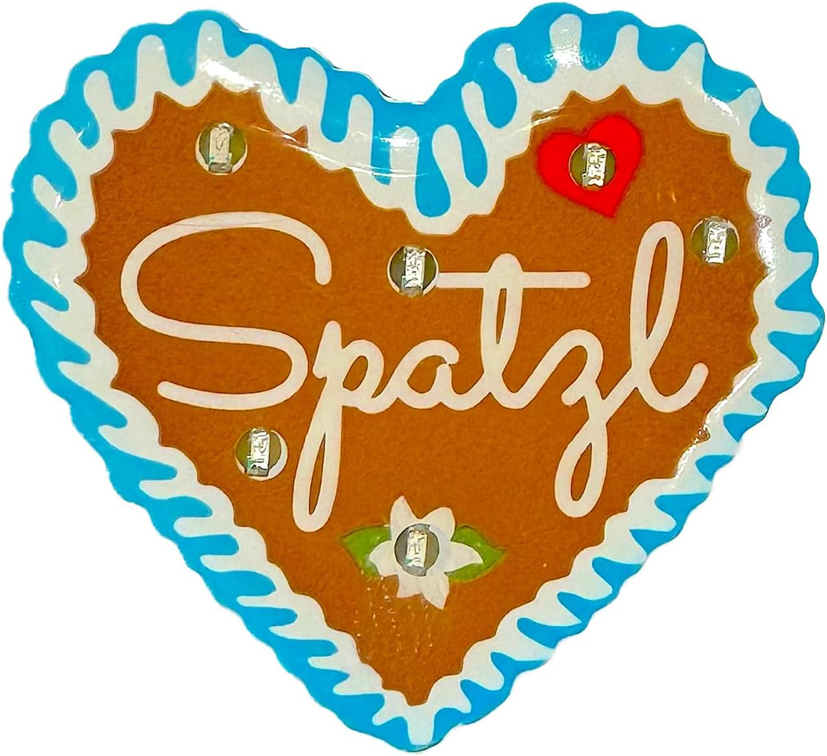 Oktoberfest LED Lebkuchenherz Pins, Spatzl 4er-Set
