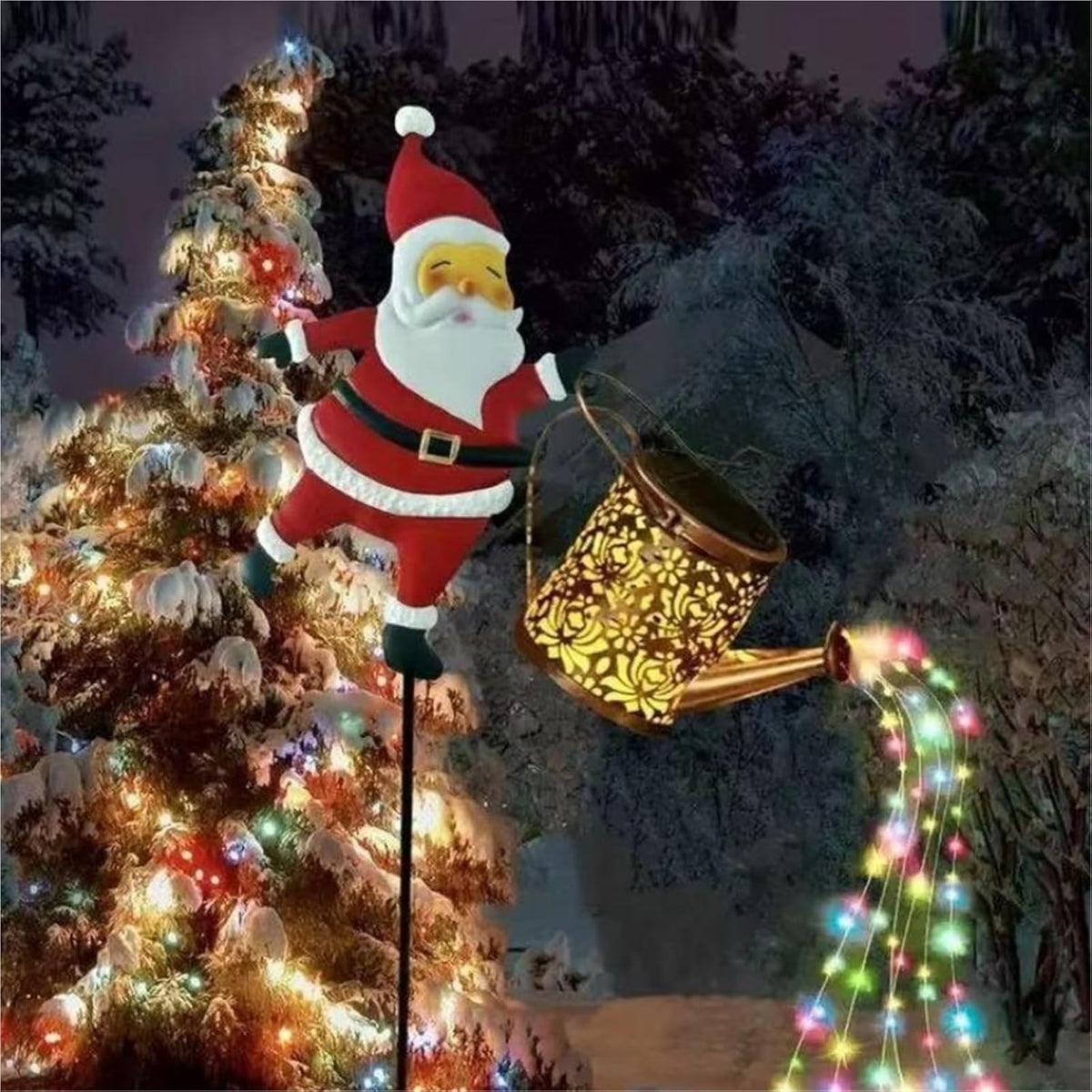 SantaKettle – Solarbetriebene Weihnachtsmann-Gartenleuchte