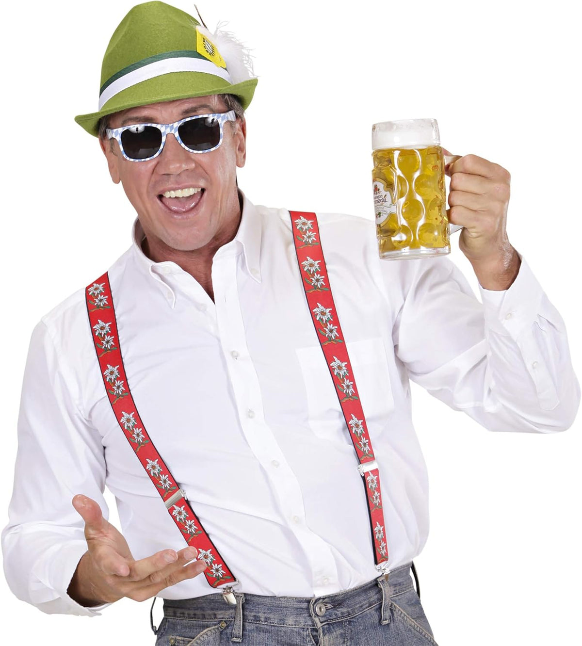 Trachtenhut Oktoberfest Franzl Grün, Bierkrug-Anhänger