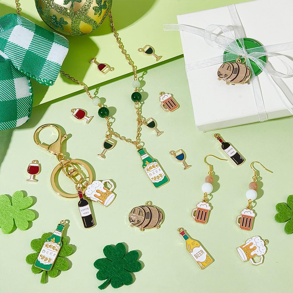 Oktoberfest Charm Anhänger Bier & Wein, DIY-Schmuck 40er-Set