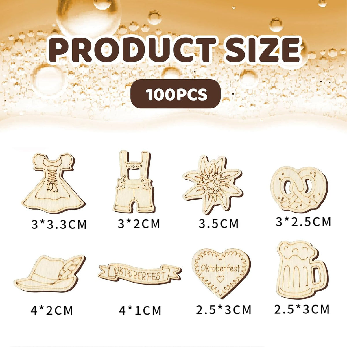 Oktoberfest Holzkonfetti Streudeko, 100er-Pack Tischdeko