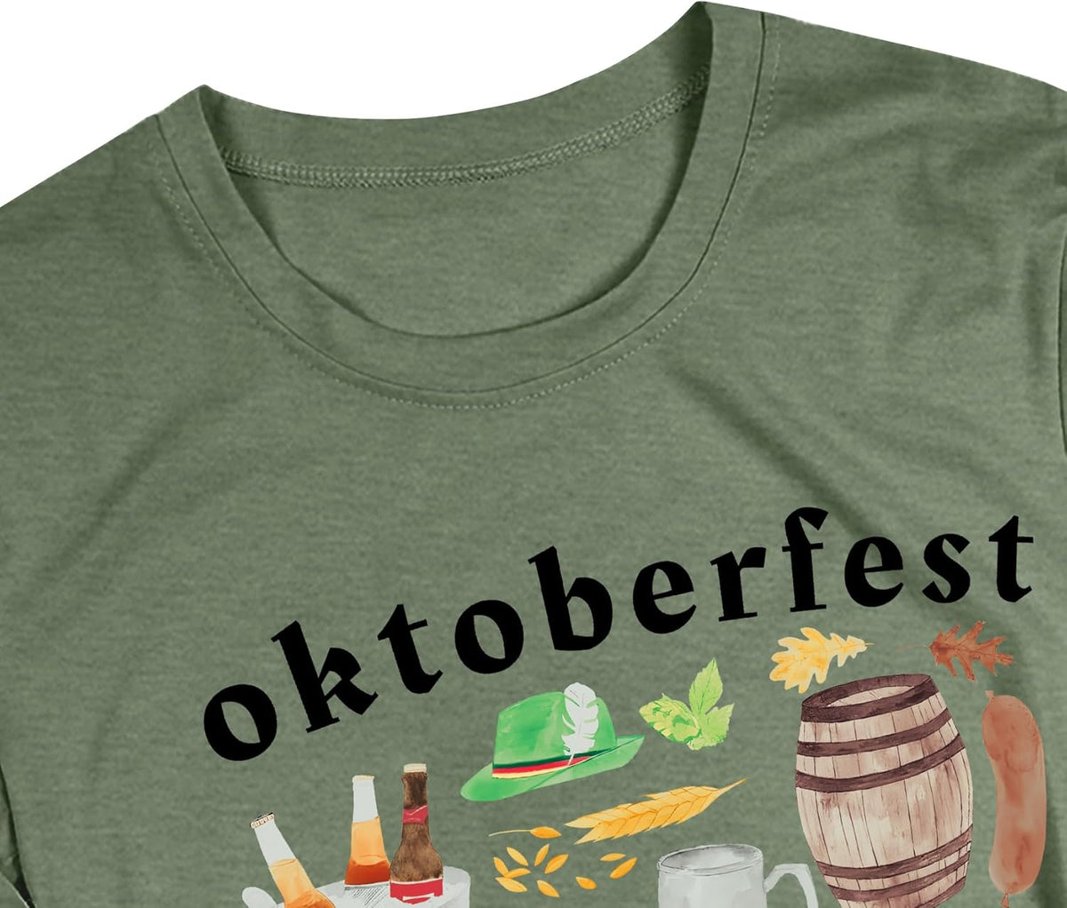 Oktoberfest T-Shirt Herren, Print Shirt Bierkrug & Brezn