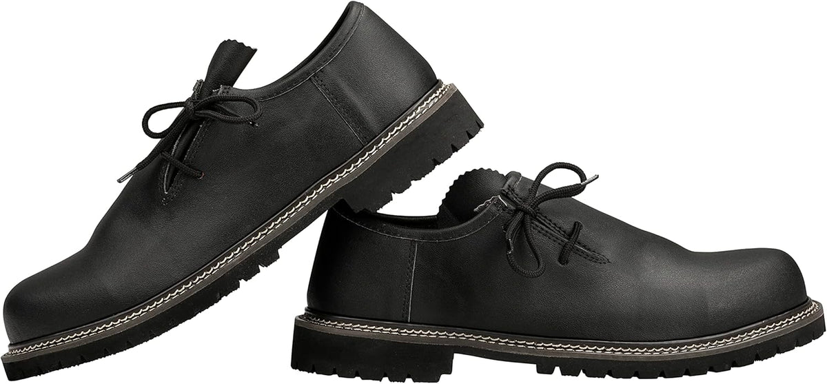 Haferlschuhe Herren Oktoberfest, Trachtenschuhe Wildleder Schwarz