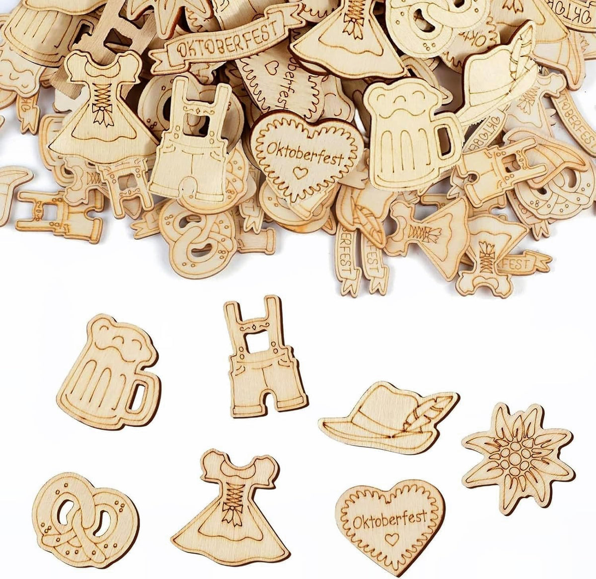 Oktoberfest Holzkonfetti Streudeko, 100er-Pack Tischdeko