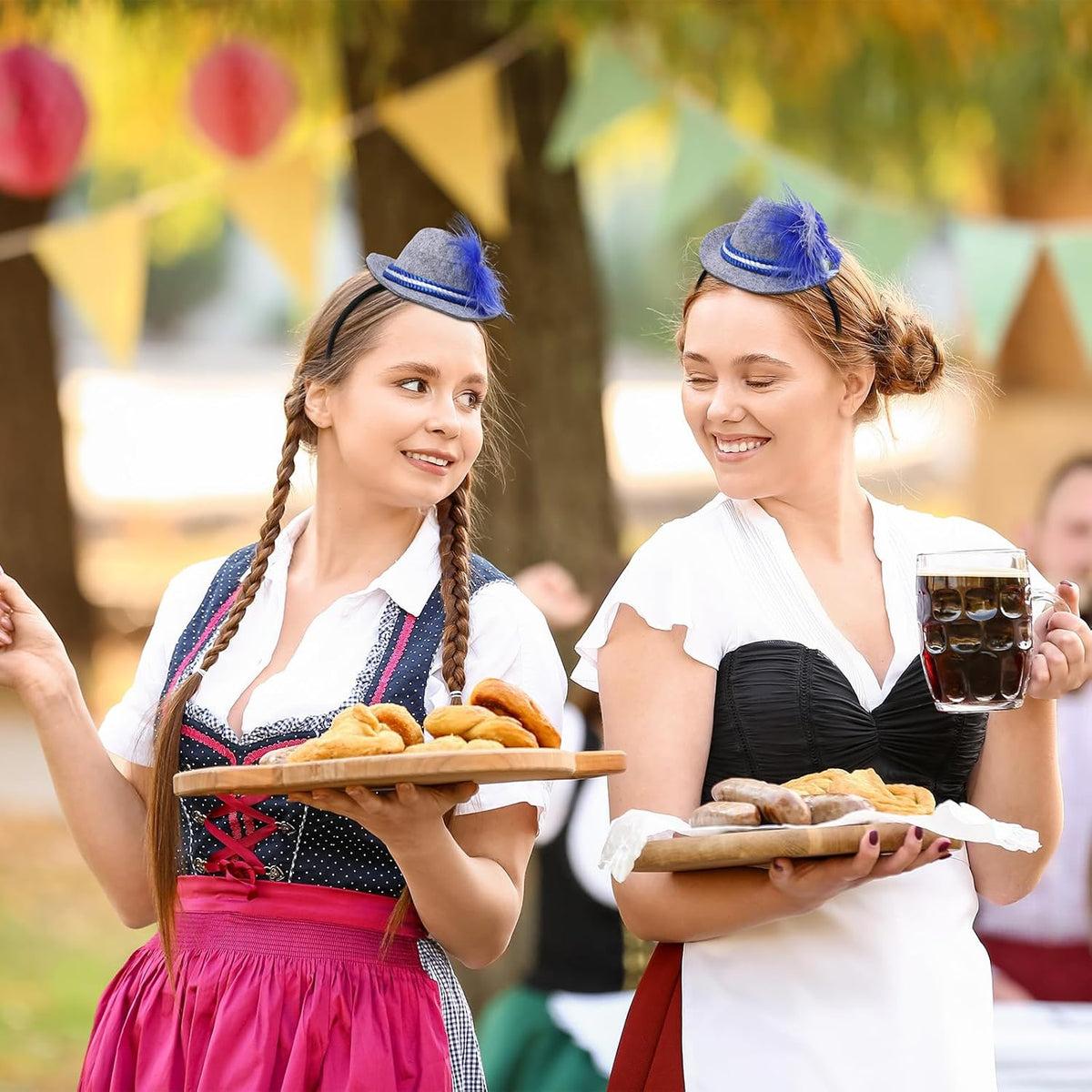 Oktoberfest Haarband Mini-Trachtenhut, Dirndl Accessoire 3er-Set