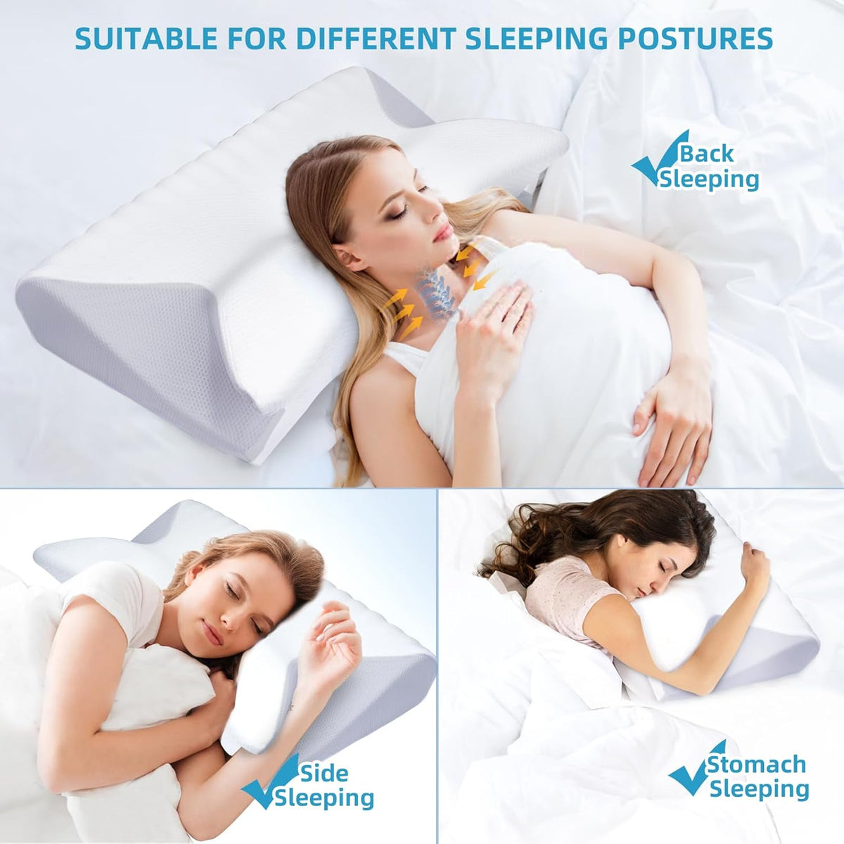 CurvePillow Ergonomisches Nackenstützkissen, Atmungsaktiv