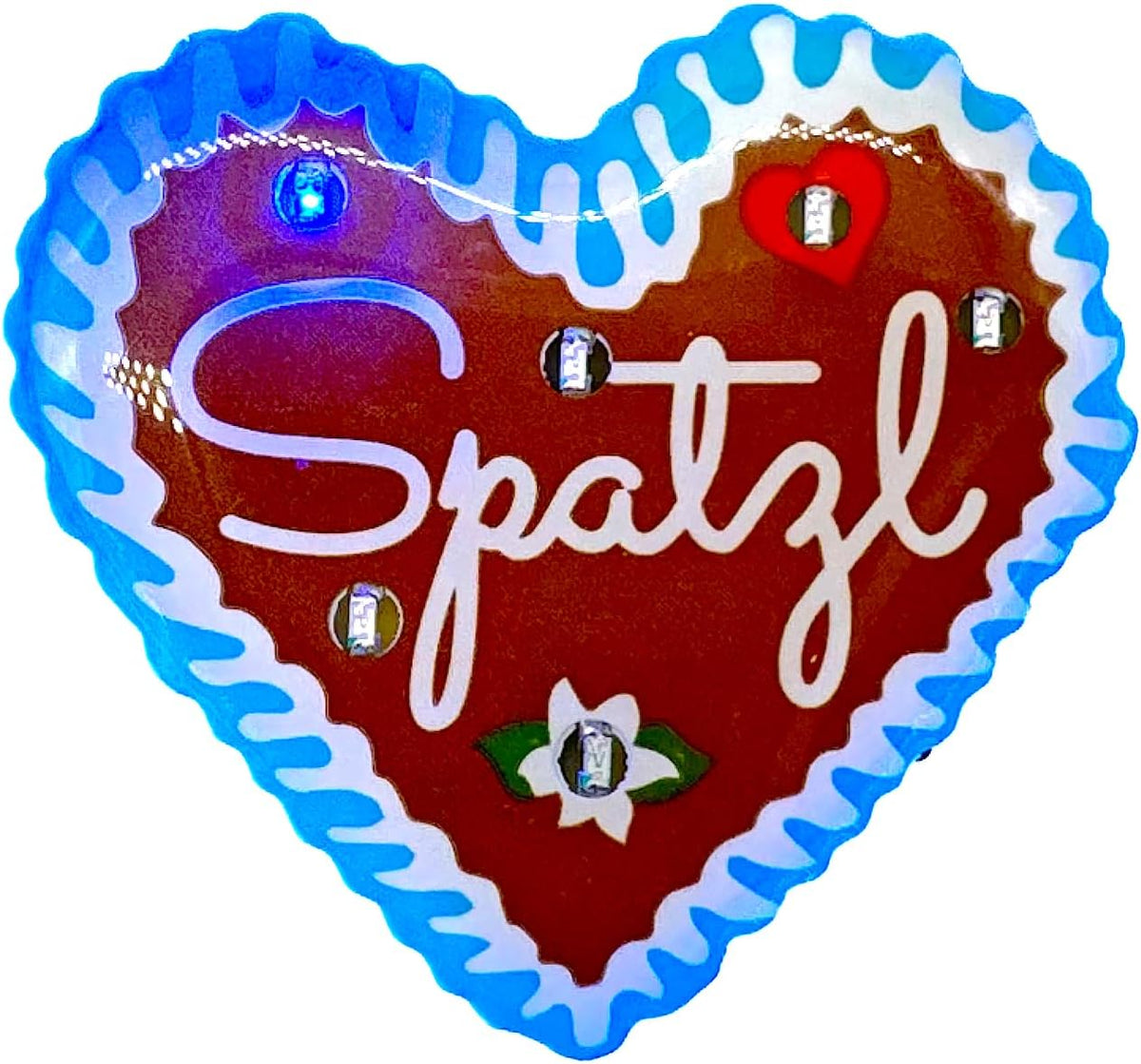 Oktoberfest LED Lebkuchenherz Pins, Spatzl 4er-Set