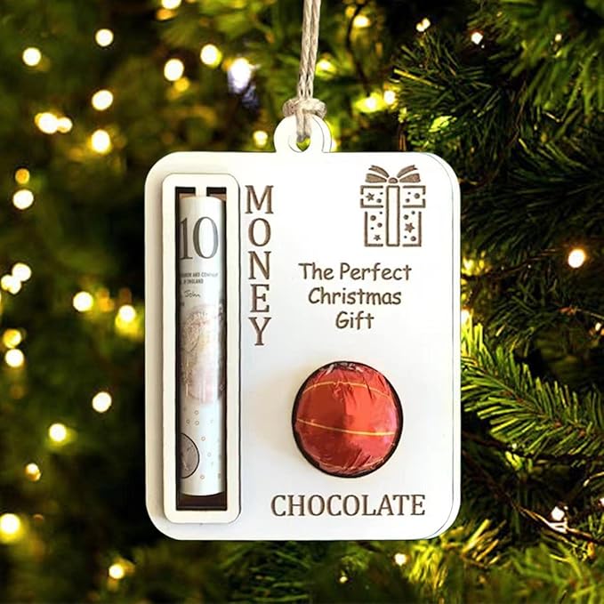 Geldgeschenk-Anhänger aus Holz – Handgefertigte Weihnachtsdeko