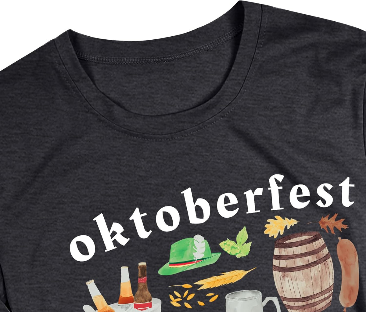 Oktoberfest T-Shirt Herren, Print Shirt Bierkrug & Brezn