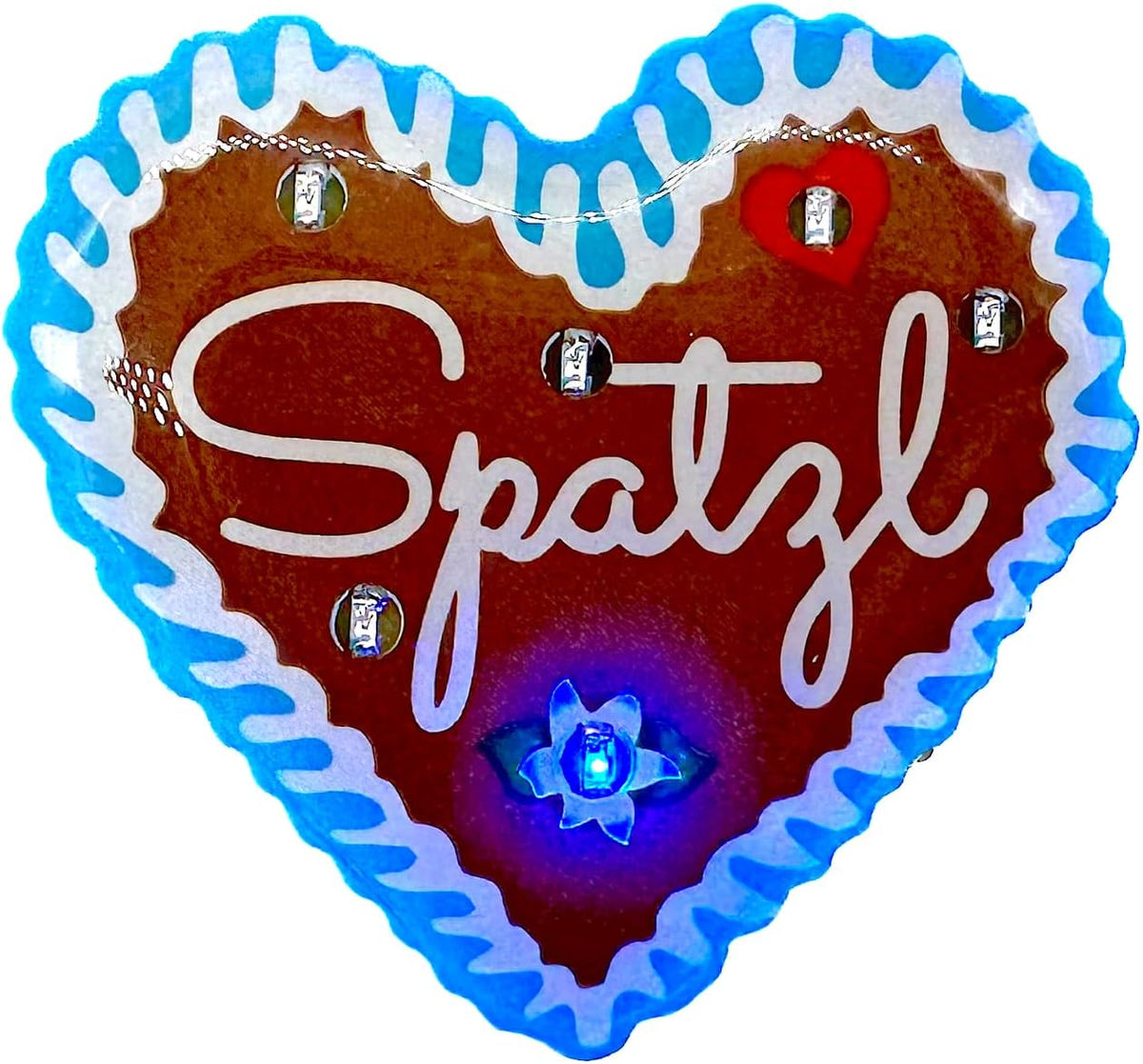 Oktoberfest LED Lebkuchenherz Pins, Spatzl 4er-Set